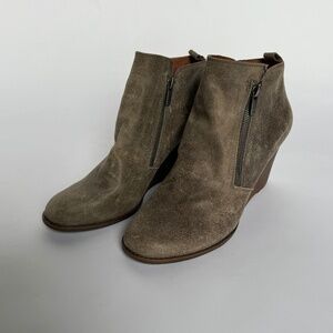 Women’s Lucky Brand wedge booties ankle boots size 12